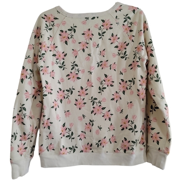 Draper James Natalie Sweatshirt in Cream Magnolia Print Small - Picture 4 of 6